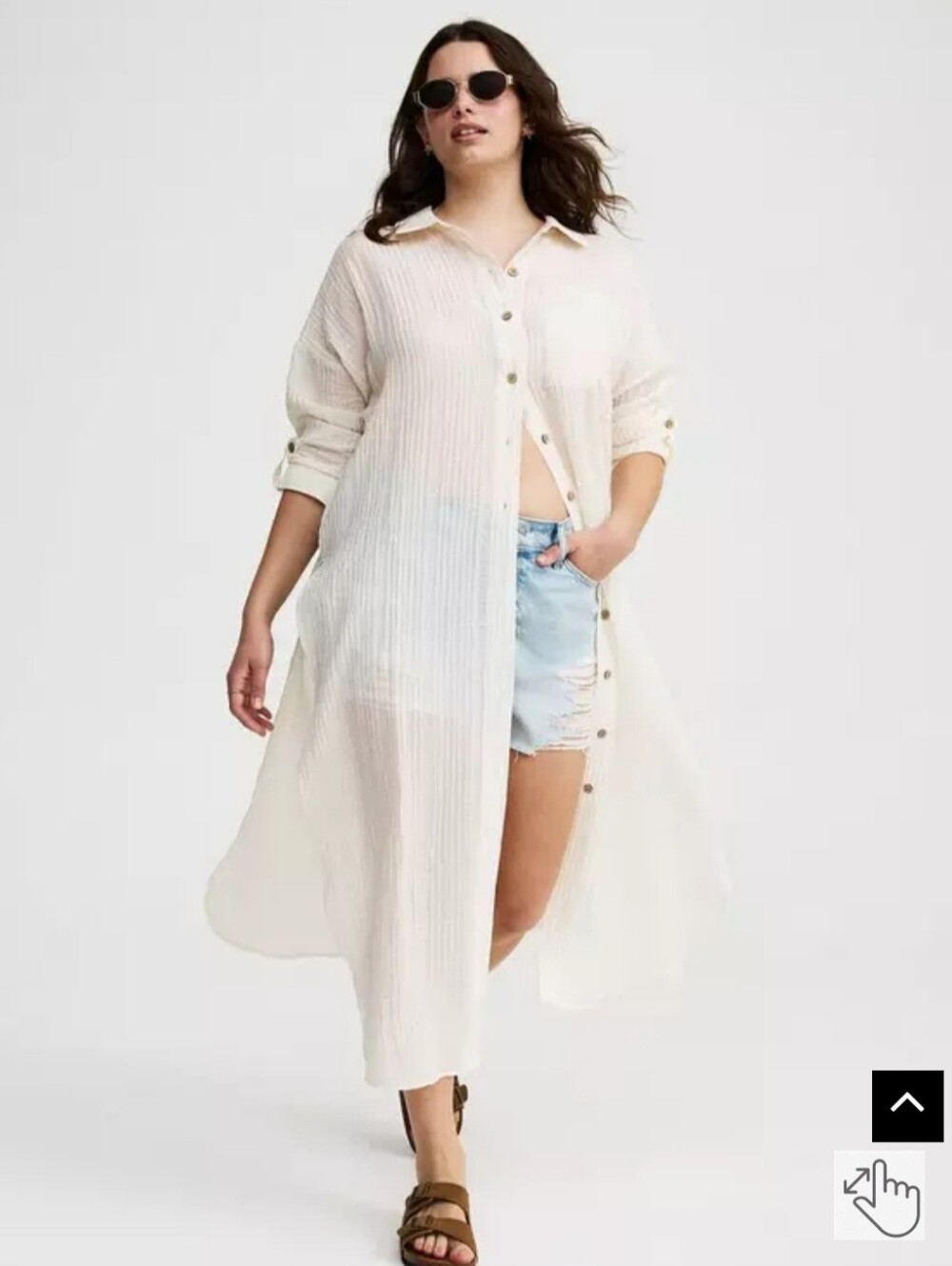 NWT Torrid Long Button Up Shirt Kimono 🌸 Torrid Size 1